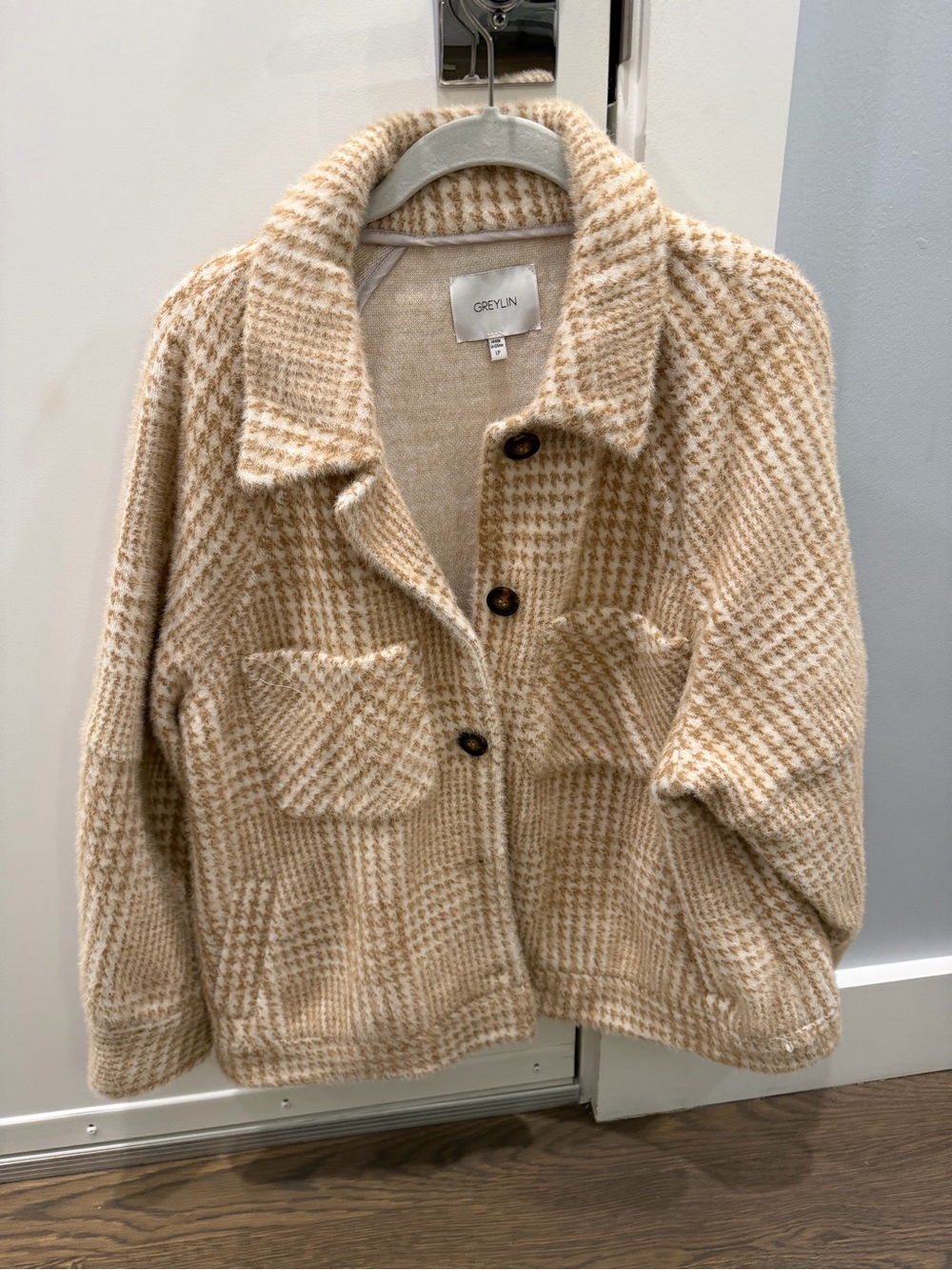 Greylin Cream and Beige Shacket